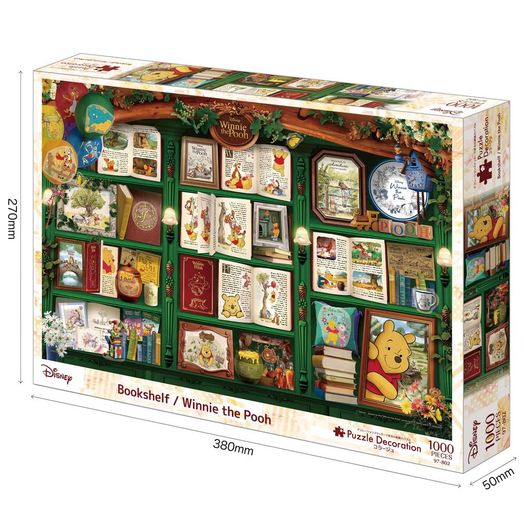 Epoch Пазл из 1000 деталей Disney the Pooh the Decoration x с клеем и шпателем с наклейкой для декора EPOCH Bookshelf/Winnie