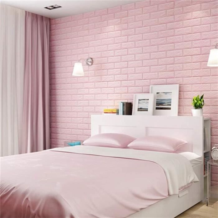 Papier Peint 3D - Non spécifié - Lot de 10 - Auto-adhésif - Imperméable - Rose