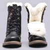 Fashion Natural Wool Winter Boots Genuine Natural Cow Leather Warmest Men Winter Boots 2024