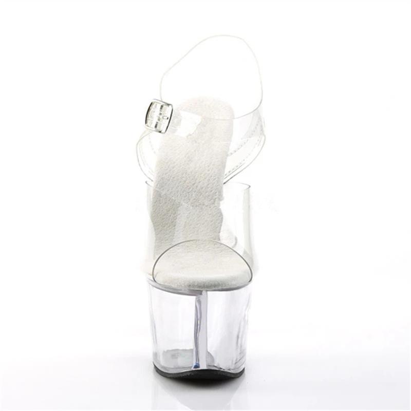 Женские туфли на высоком каблуке, сандалии для ночного клуба, тонкий каблук, стальная трубка, танцевальная обувь, модные пайетки, каблук 17 см, платформа 7 см, YKC