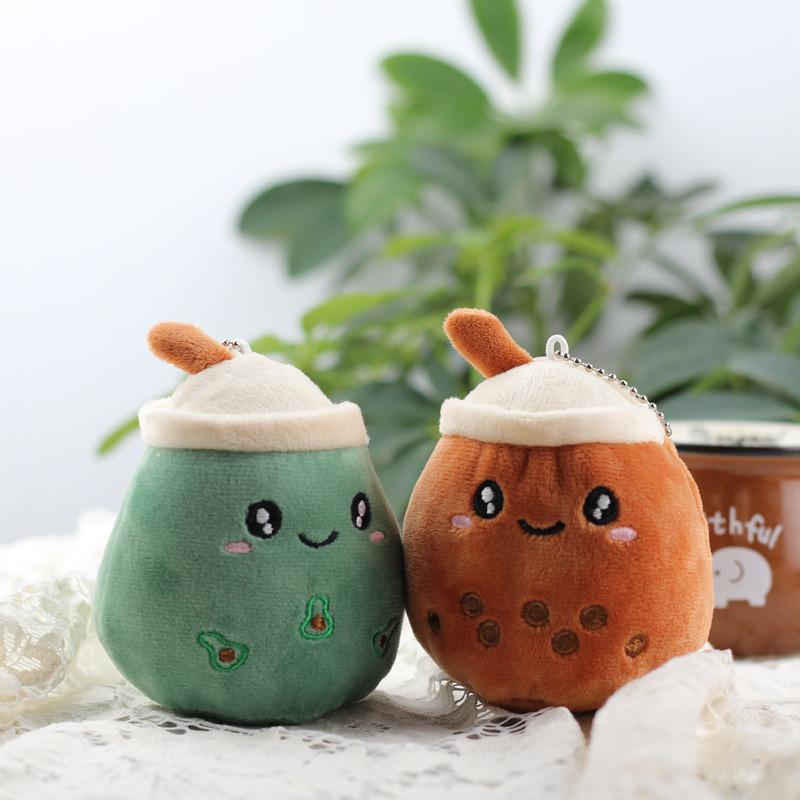 Очаровательный плюшевый брелок в виде чашки молочного чая с яблоком, мягкая игрушка из короткого плюша, подарок