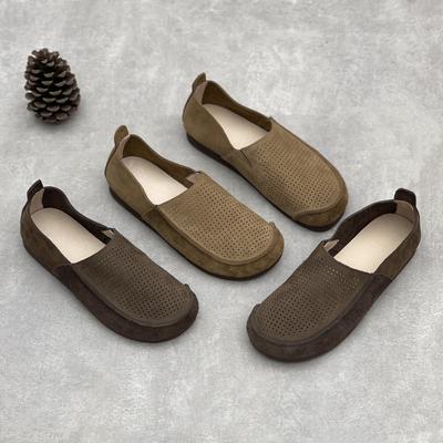 Модные лоферы GKTINOO ручной работы из натуральной кожи, лето 2025, новые, повседневные, с перфорацией, дышащие, на мягкой подошве, женские слипоны