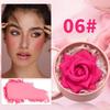 Одноцветный 3D лепестковый цветок румяна хайлайтер перламутровый Highloss Face Brightening Outline Contour Rouge Shimmer Makeup Gift