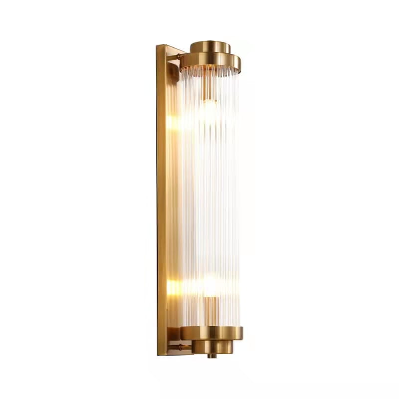 Ionic Brass - Modern Column Wall Lamp, 60cm, 2xE14, Gold Brass