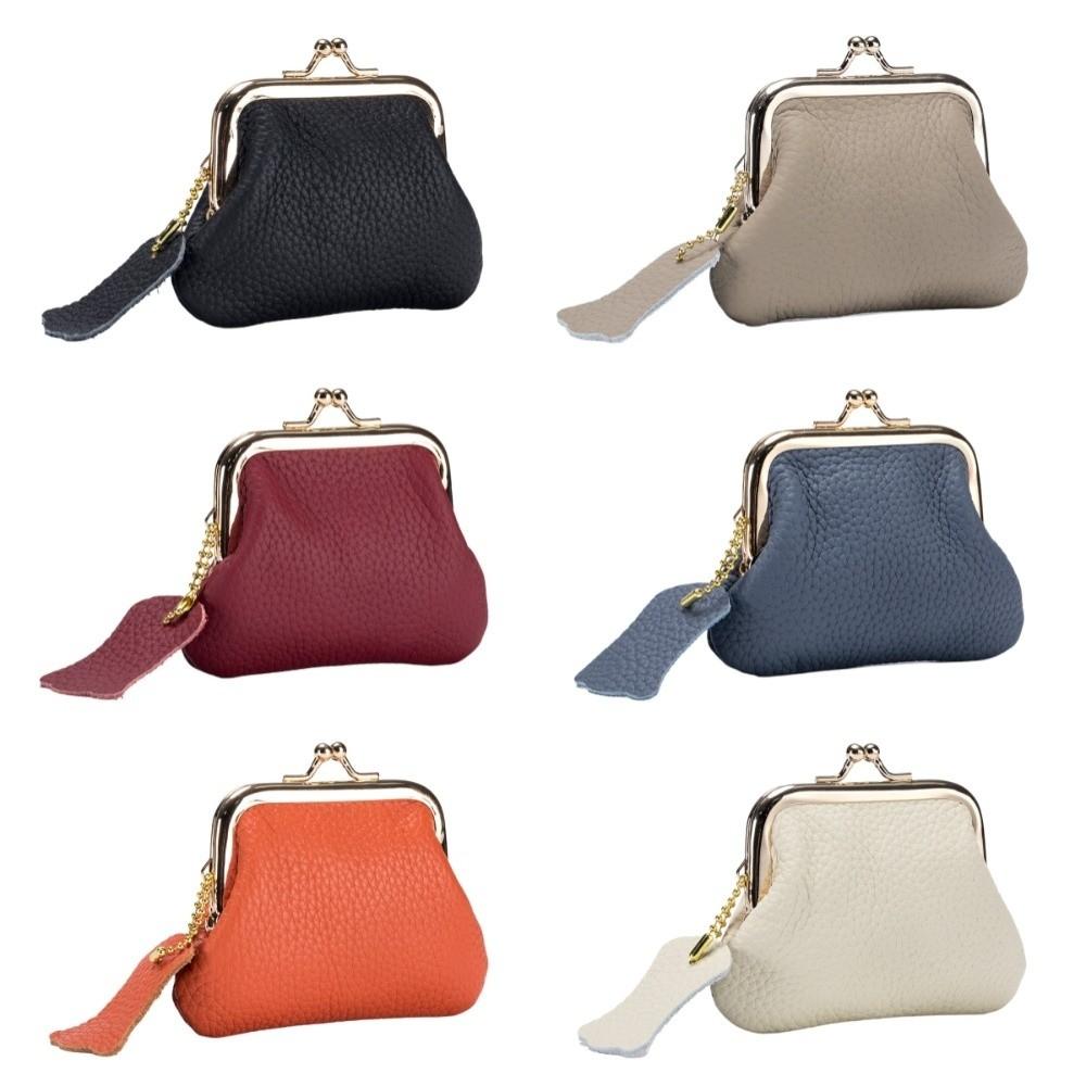 Кошелек из коровьей кожи с застежкой-фермуаром, кожаный, для ключей/помад/наушников, маленькая сумка для мелочей, мини-кошелек для монет, женский