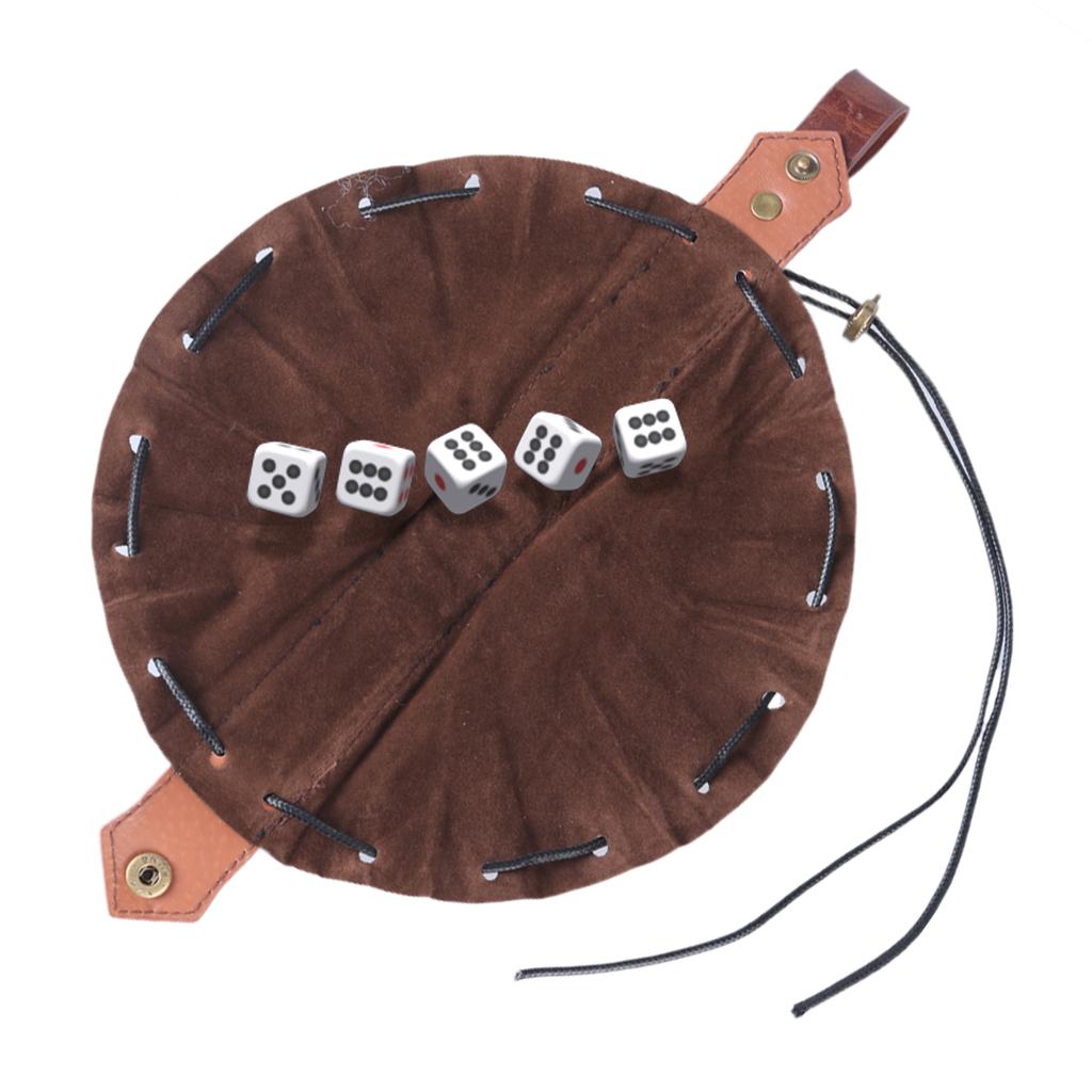 Medieval PU Leather Pouch Vintage Drawstring Bag Waist Pack Portable Halloween Coin Purse Dices Bag Easy To Use
