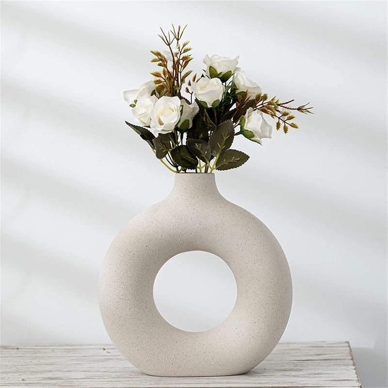 White Ceramic Face Vase, Female Form Head Half Body Bust Vases Boho Feminist Minimalism Decorative Modern Nordic Style Flower Vase for Home Living
