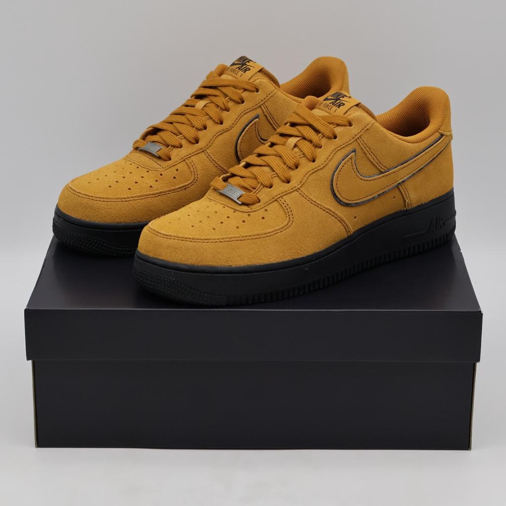HQ1966-700 Nike Air Force 1 Low Замша Охра Пустынная Черный (Мужской)
