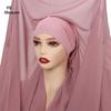 Solid Pearl Chiffon Scarf, Base Cap, & Magnetic Buckle Set