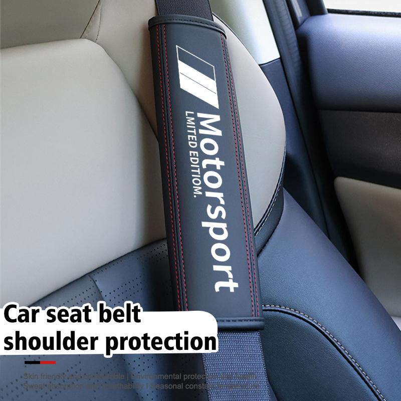 AAAPP1 Leather Car Seat Belt Cover Shoulder Pad Interior Accessories For BMW Performance M 1 3 5 7 Series E70 iX5 G38 F48 G20 E30