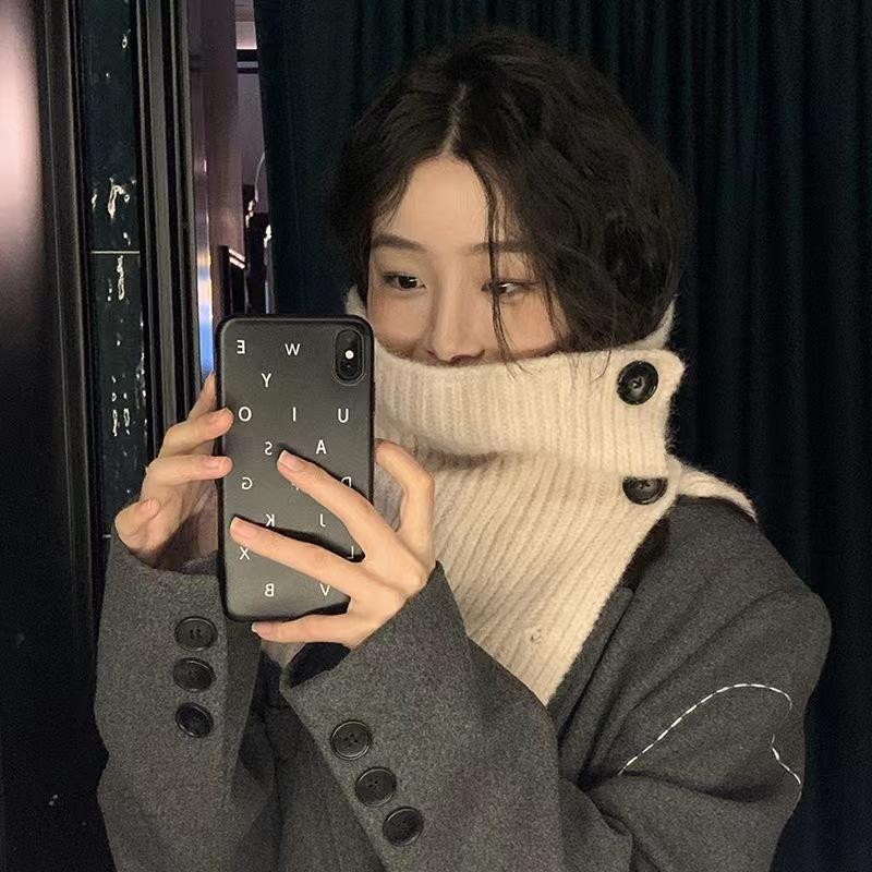 Новый Декоративный Воротник-Шарф для Женщин и Девочек Зимний Однотонный Вязаный Платок Модный Мягкий Теплый Воротник-Шарф для Пуловера