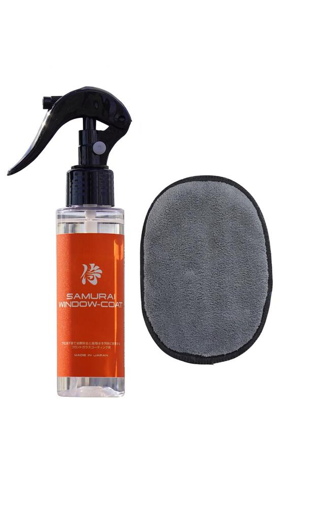 Samurai Produce Windshield Coating Oil Film Remover 100ml Clear Visibility in Rain and Night Easy Side and Rear Compatible Made in Japan Car Wash