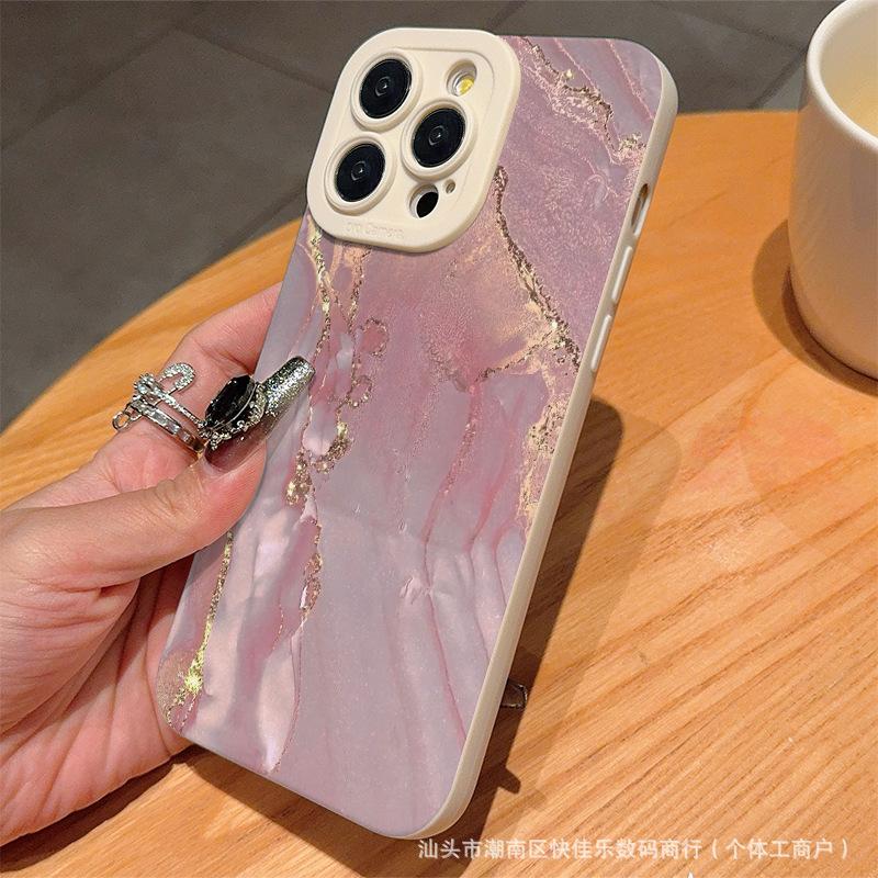 Розовый мраморный узор для чехла на телефон iPhone11/12/13/14/15promax Защита Apple 16 17