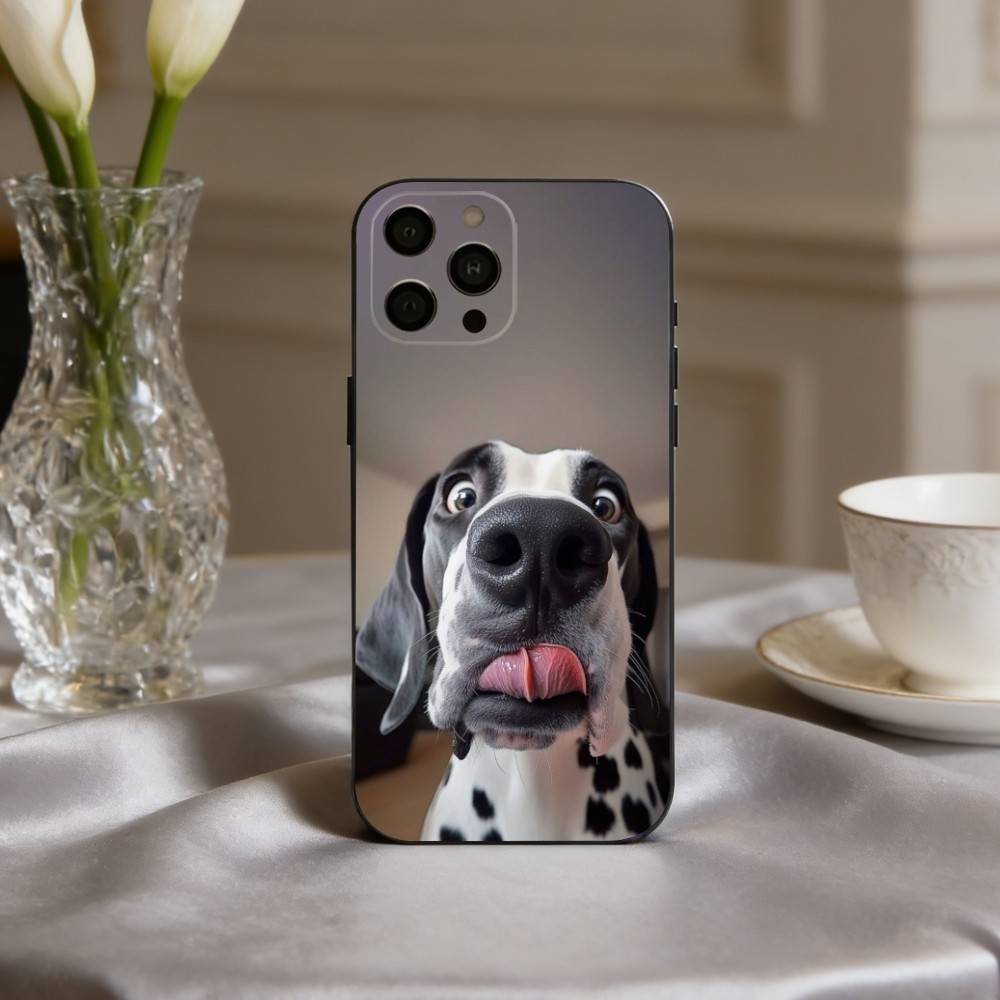 F-Забавный A-Животное D-Собака-G Чехол для телефона для iPhone 17,16,15,14,13,12,11 Plus,Pro Max,XS,Мягкий силиконовый черный чехол