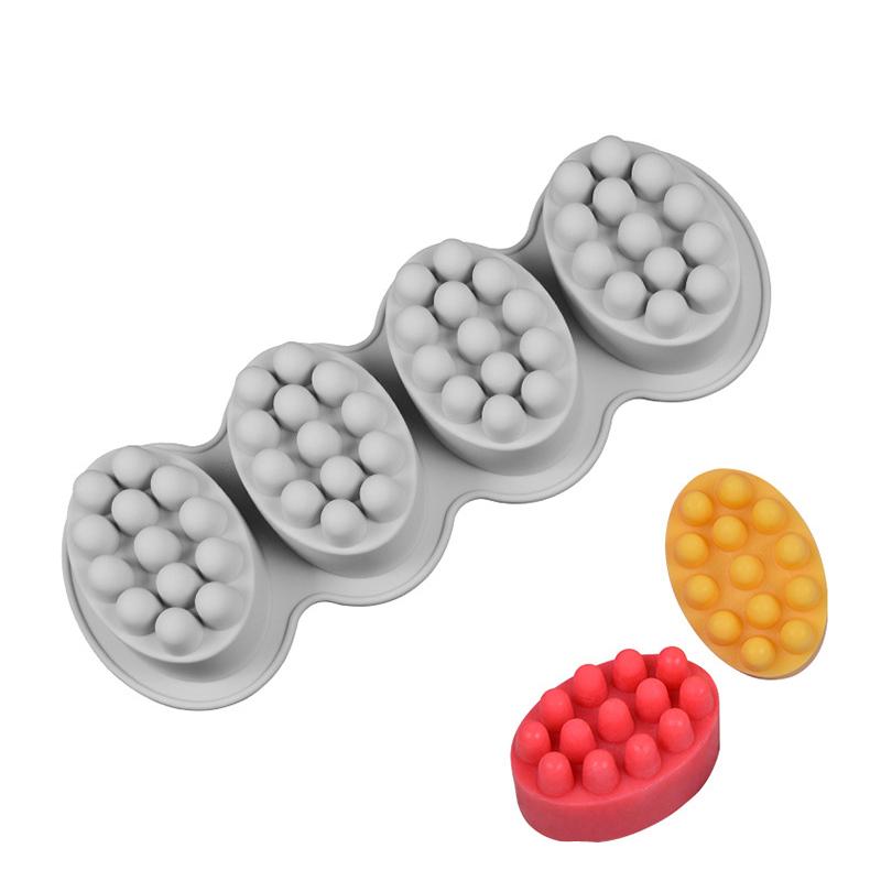 LMETJMA 3D Silicone Massage Bar Soap Molds Handmade Soap Molds for Soaps Making DIY Hair Scalp Brush Soap Bar Molds JT356