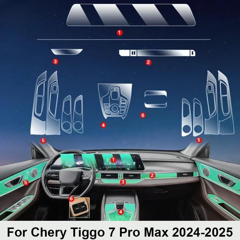For Chery Tiggo7 Pro Max 2024-2025 TPU Transparent Interior Film Center Console PPF Interior Protection Film Anti-scratch