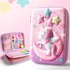 Пенал с 3D-эффектом, мультяшный дизайн, милое животное, кролик, узор, коробка для канцелярских принадлежностей из ЭВА, повседневное использование