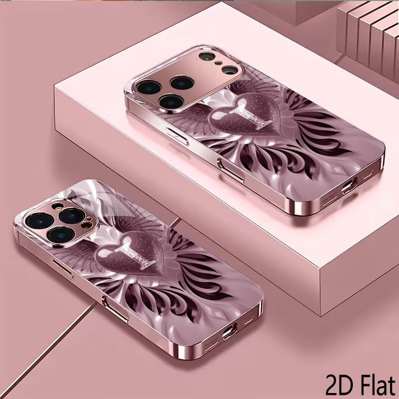 IngHrtI 2DПлоская Для iPhone17 18 16 15 14 13 12 11 Pro Max XS XR 8 7Plus Чехол для телефона Ударопрочный Защитная задняя крышка