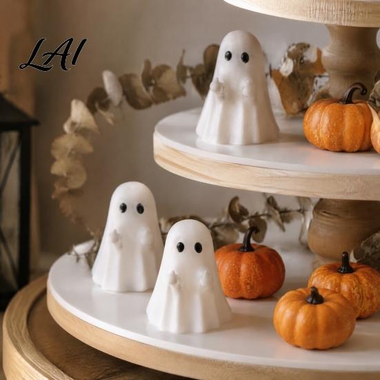 Funny Ghost Gifts for Friends 3Pcs Mini Figurines Halloween Decorations Resin Middle Finger And Decor Tiered Trays Heart Ornaments Tabletop