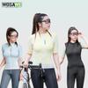 Wosawe Women's Mountain Bike Sports Fitness Simple Slim Quick Dry Breathable Cycling Short Sleeve Top