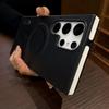 Luxury Matte Leather Magnetic Wireless Charge Case For Samsung Galaxy S24 Ultra S23 S22 Shockproof Soft Bumper Protection Cover