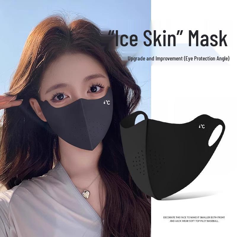 Высококачественная защита от УФ-лучей Ледяной шелк 3D Дышащая маска для лица от солнца