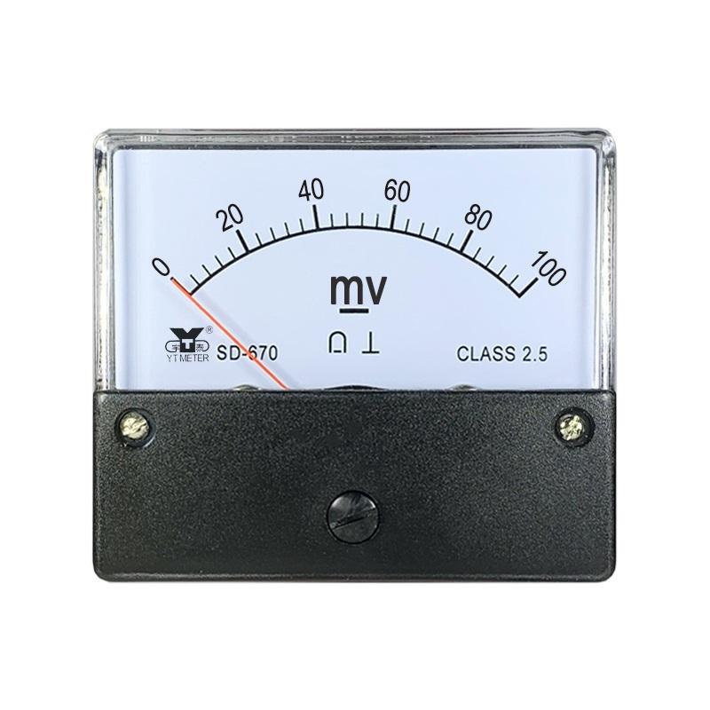 Sd670 DC MV meter 40mv 50mV 75mV 100mV 200mV 300mV 500mv 1000mV pointer millivolt meter small voltage DC size 60 * 70mm