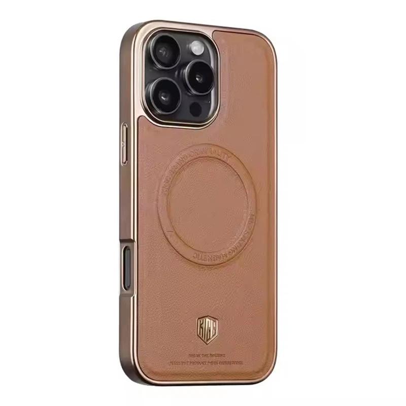 Роскошный магнитный кожаный чехол Magsafe для IPhone 16 15 Pro Max 16Pro 15Pro IPhone16 ProMax IPones Mac Safe противоударный чехол