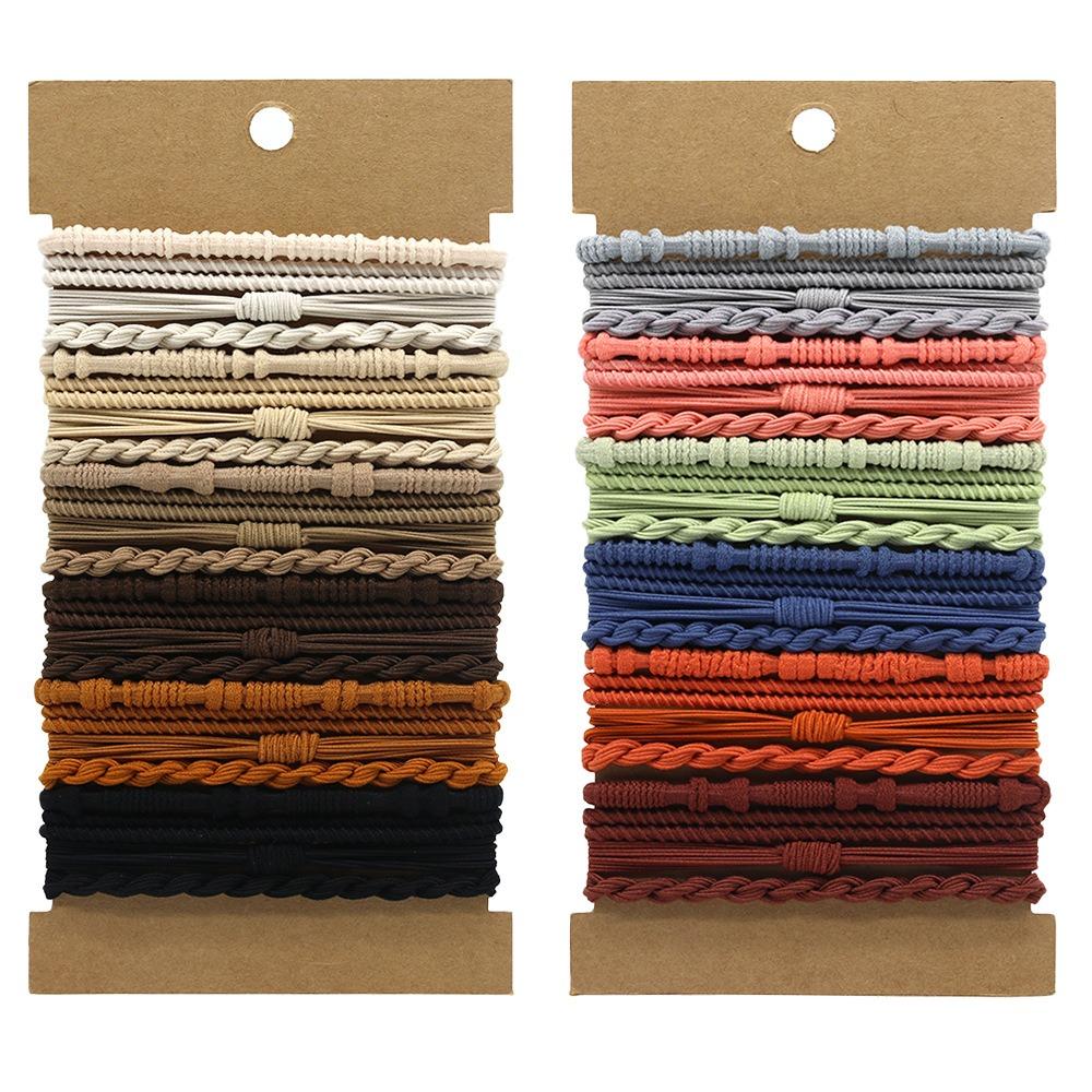 20 шт. резинки для волос в стиле бохо, эластичные резинки для волос для девочек, черные резинки для волос, держатели для хвостиков, резинки для волос