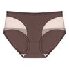 Sexy Hollow Splicing Ice Silk Panties Mid-waist Breathable Comfortable Women's Underwear