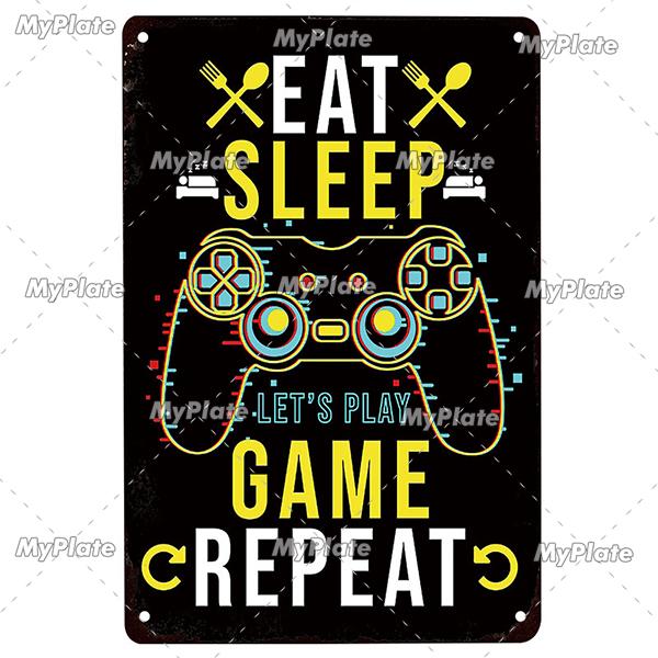 [MyPlate] Game Metal Sign Retro Sign Tin Sign Indoor Party Sign Pub Club Plate Bar Sign Pub Club Plate Summer Home Decor