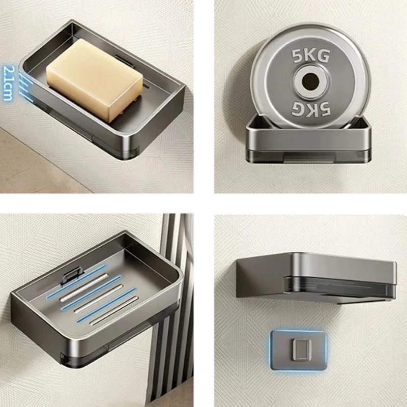 Держатель для мыла в ванной комнате, настенный держатель для мыла, органайзер, мыльница с двойным сливом, аксессуары для ванной комнаты