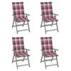Day and Night - Day and Night Reclining Garden Chairs and Cushions 4 Pcs Solid Acacia Wood