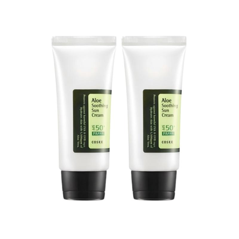 COSRX Успокаивающий солнцезащитный крем с алоэ SPF50+ PA+++ 50 мл – Ежедневная защита от УФ-лучей, Легкая нежирная текстура, Двойная защита от UVA/UVB