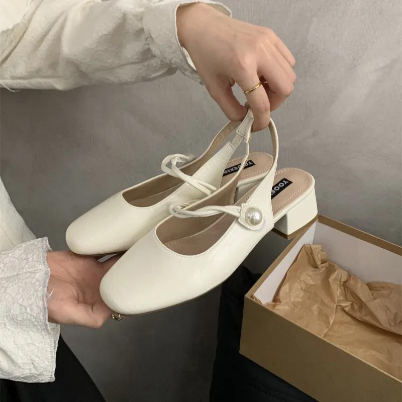 Модные новые женские туфли Мэри Джейн в стиле ретро, дизайнерские туфли на толстом каблуке и мягкой подошве, женские полутапочки, летние уличные туфли для женщин Muller