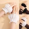 Ruffle Trim Lace Collar Detachable Wrist Cuffs Clothing Accessory Neck Ruffles  Sweater Match