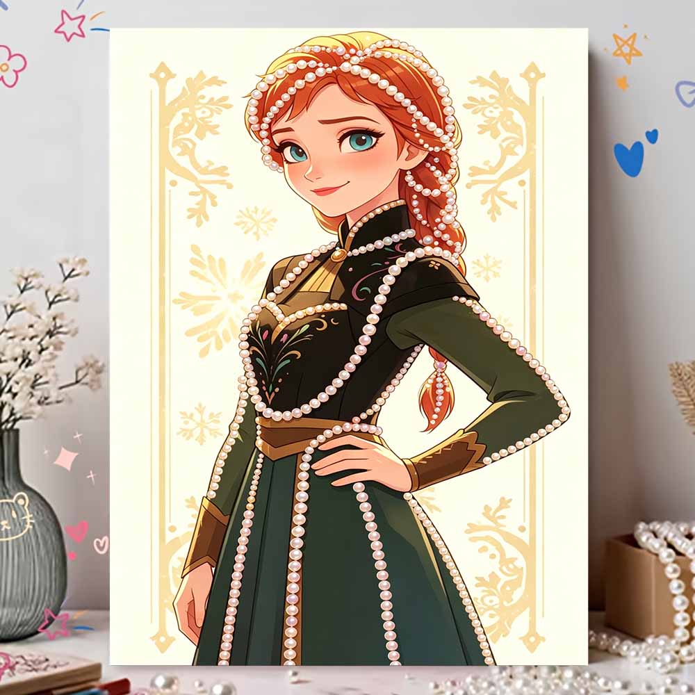 Disney Жемчужная живопись Холодное сердце 2 Анна Ручная работа DIY Жемчужные драгоценные камни Картины Поделки Специальная форма Домашняя настенная декорация