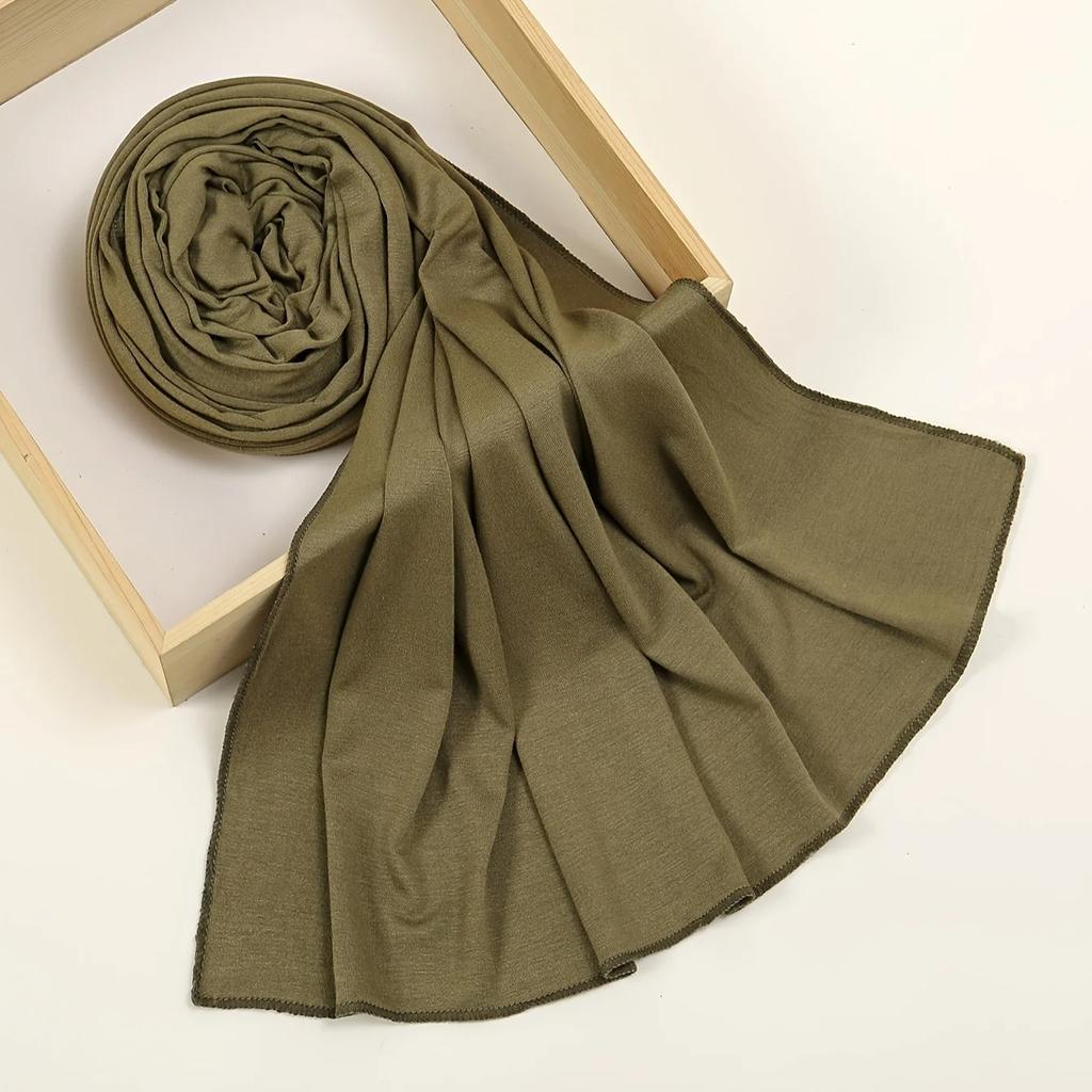 Ramadan Solid Color Muslim Hijab Thin Breathable Soft Cozy Scarf Elegant Style Windproof Sunscreen Shawl Headscarf