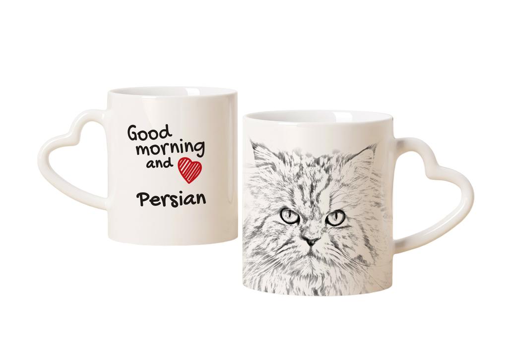 Persian – Cat mug, adorable heart-shaped handle mug | Art-Dog