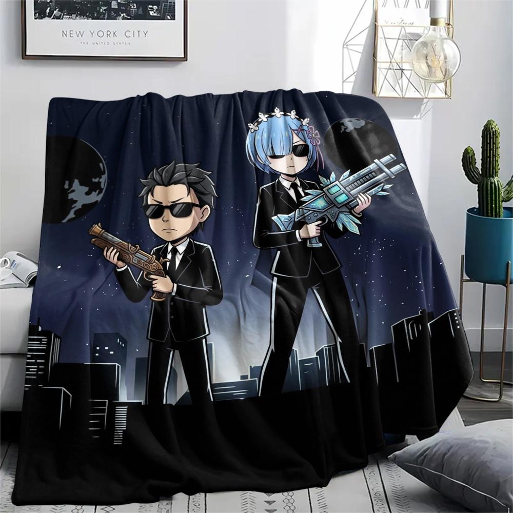 1PC Re Zero Patterned Flannel Blanket Suitable For All Seasons For Home Decor Warmth And Comfort Gifts Holiday Present