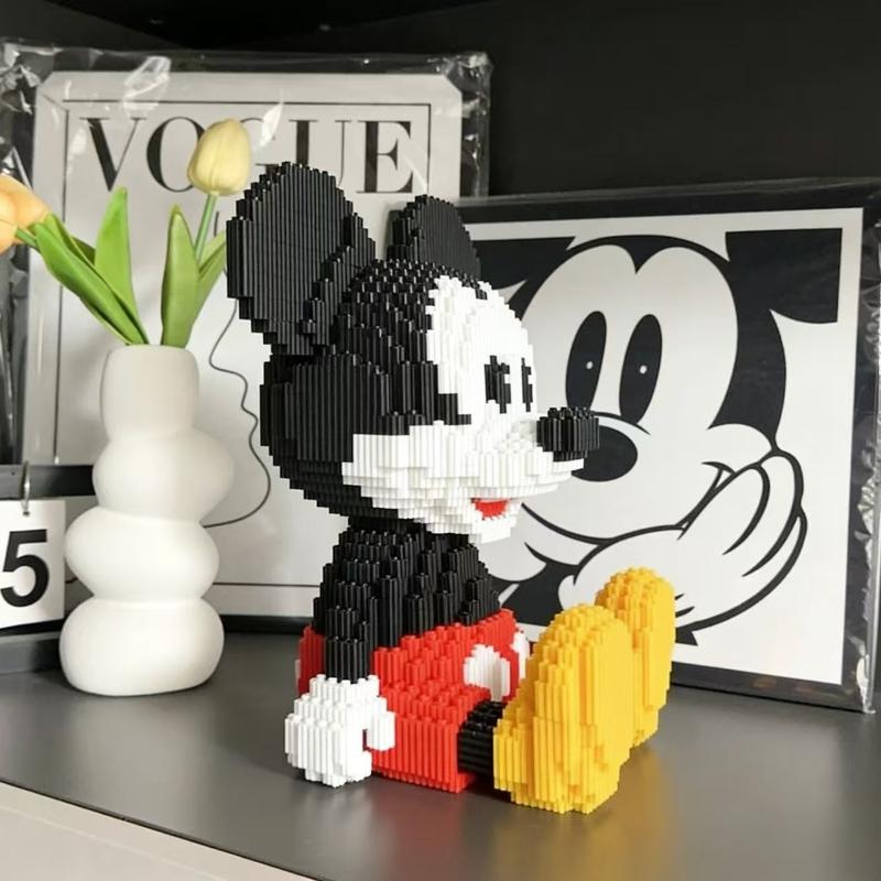 Disney Игрушка Конструктор Микки Маус Сидящий в Ящике Игрушка Конструктор Микки Маус Соединяющиеся Кубики Подарок на День Рождения