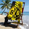 Custom Name Personalized Borussia Dortmund Print Beach Towel, for Trip Camping Beach Party Home Decor, Birthday Gift for Family & Friends