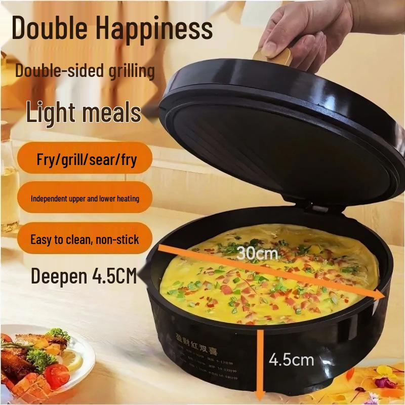Electric Griddle Non-Stick Double-Sided Deep Barbecue & Breakfast Maker