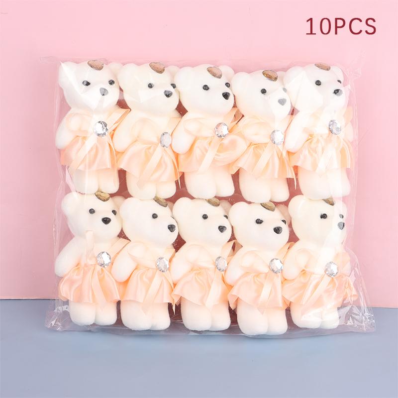 10Pcs 12Cm Bear Flower Bouquet Toy Cartoon Doll Foam Bouquet Gift Party Decor