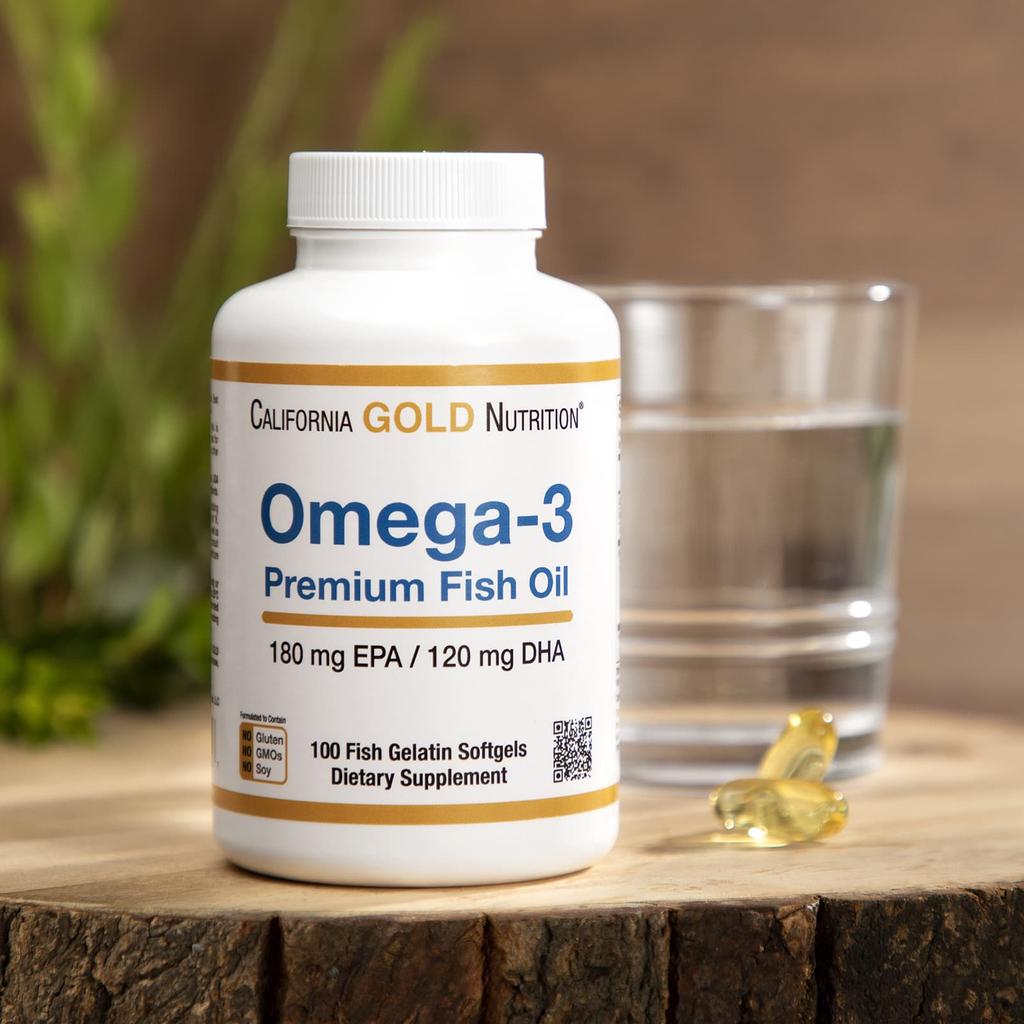 California Gold Nutrition Omega-3 Premium Fish Oil, 100 Fish Gelatin Softgels