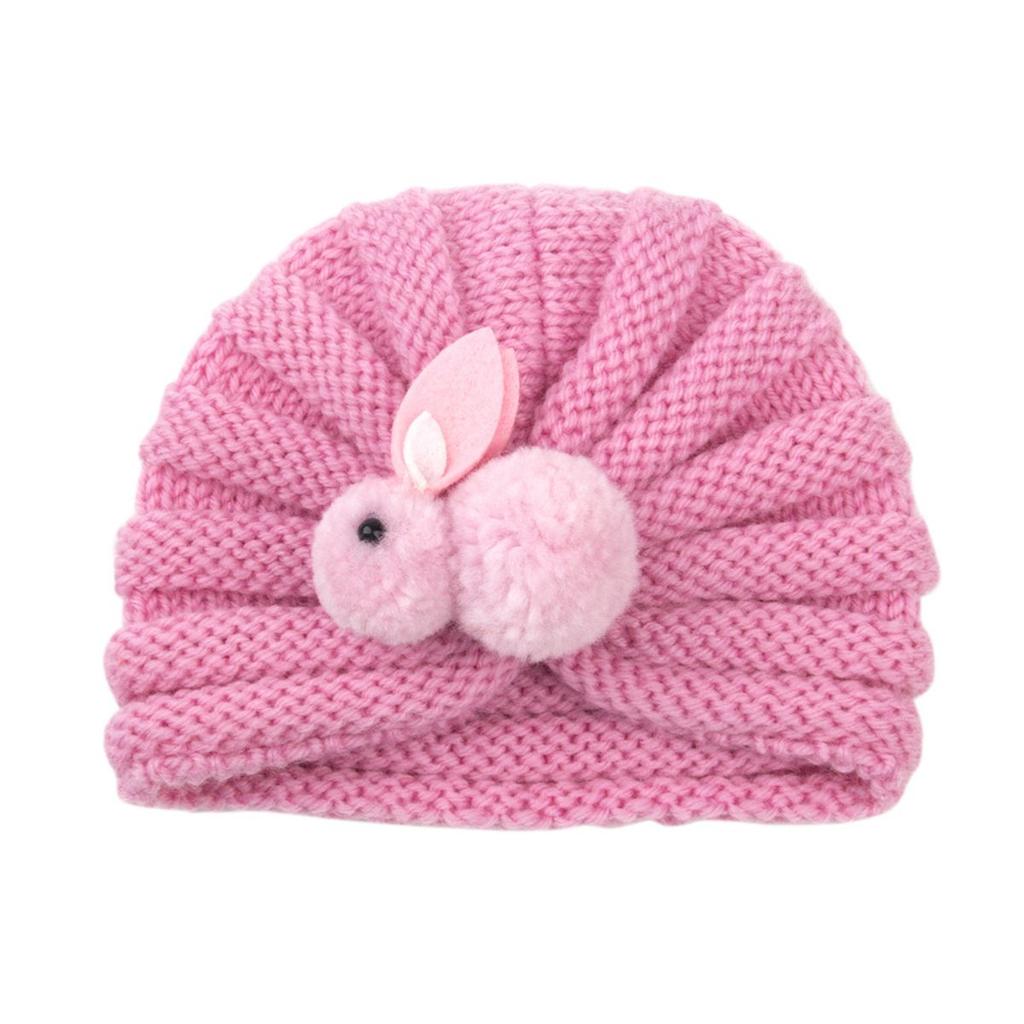 Cold Weather Accessory Children Cute Rabbit Cap Children Knitted Hats Crochet Kids Winter Beanies