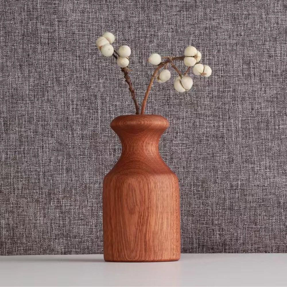 Minimalism Flowerpot Floral Arrangement Tabletop Decor Simple Wooden Vase Home Decor