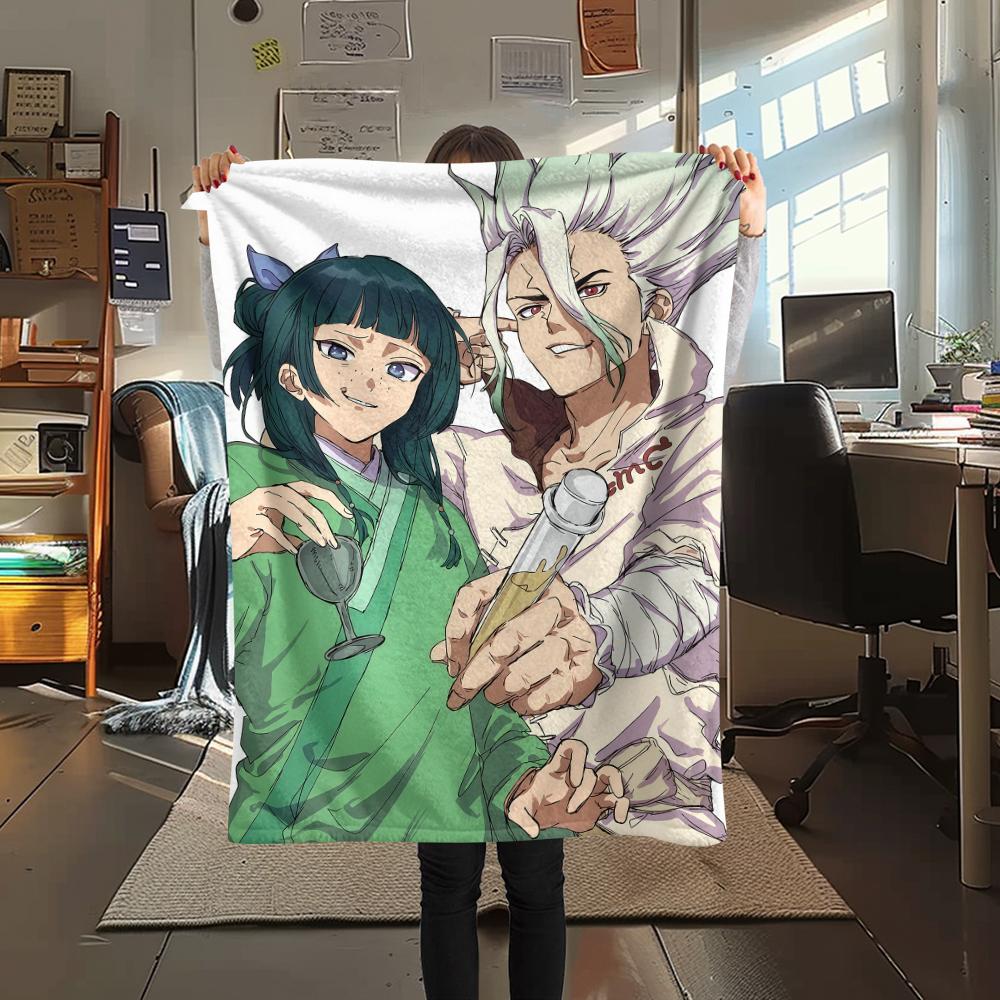 Фланелевое одеяло с принтом Dr. Stone, 1 шт., высокое качество, подходит для всех сезонов, декор для дома, тепло и комфорт, идеально подходит в качестве рождественского подарка.