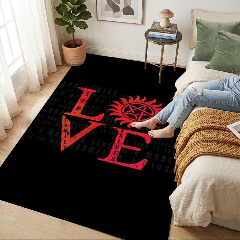 Supernatural Love Living Room Nonslip Area Rug Soft Carpet For Bedroom Game Playroom Sofa Office Home Decor Doormat Christmas Gift C922146