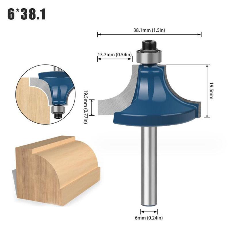 Набор фрез с хвостовиком 6 мм, обрезка, прямой круглый угол, коробка, фрезы для фаски, фрезы, карбид вольфрама, деревообрабатывающие инструменты